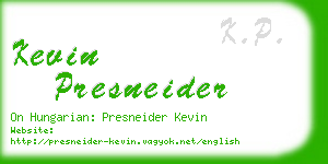 kevin presneider business card